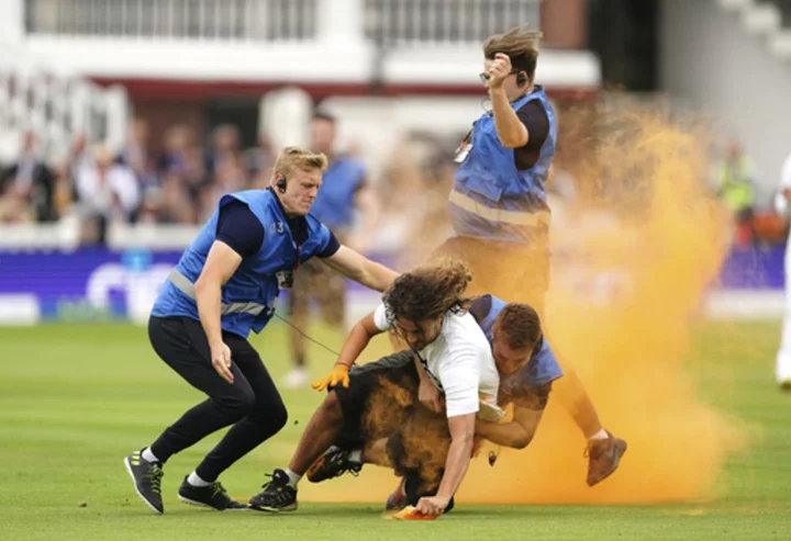 Just Stop Oil protesters briefly disrupt Ashes cricket test between England and Australia