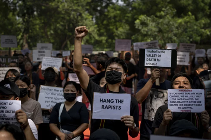 Massive protests take place against mob assaults on women in India's remote northeastern state