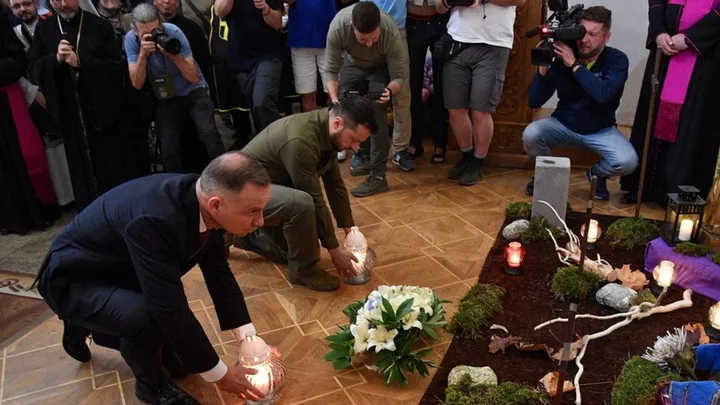 Zelensky honours Poles killed by Ukrainians in WW2 Volhynia massacre