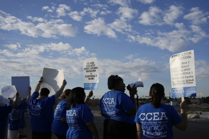 Las Vegas-area teachers union challenges law prohibiting members from striking