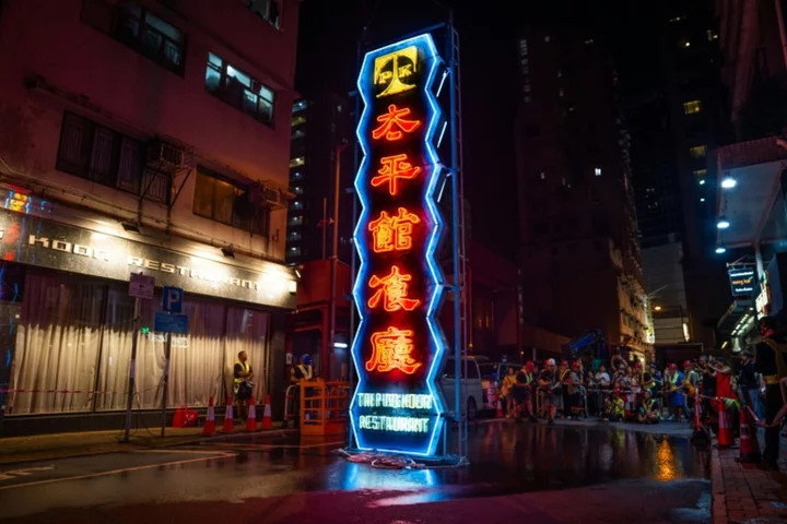 Fading neon signs shine again in Hong Kong exhibit