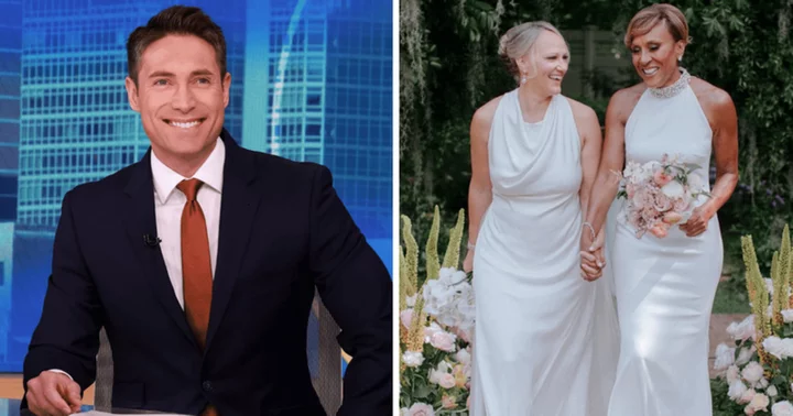 ‘GMA’ star Whit Johnson's dance-off with Robin Robert's nephew left him ‘icing his knees’ at co-host's wedding with Amber Laign