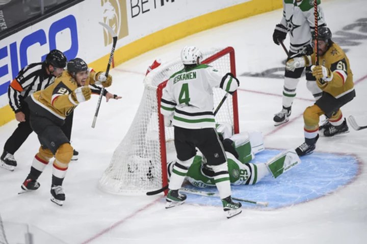 Howden scores in OT, Golden Knights beat Stars 4-3 in Game 1 of West final