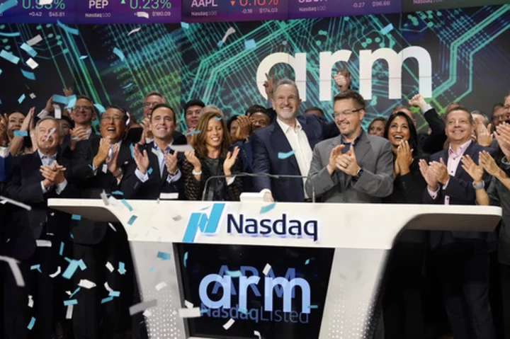 Arm Holdings shares rise 10% in biggest initial public offering since late 2021