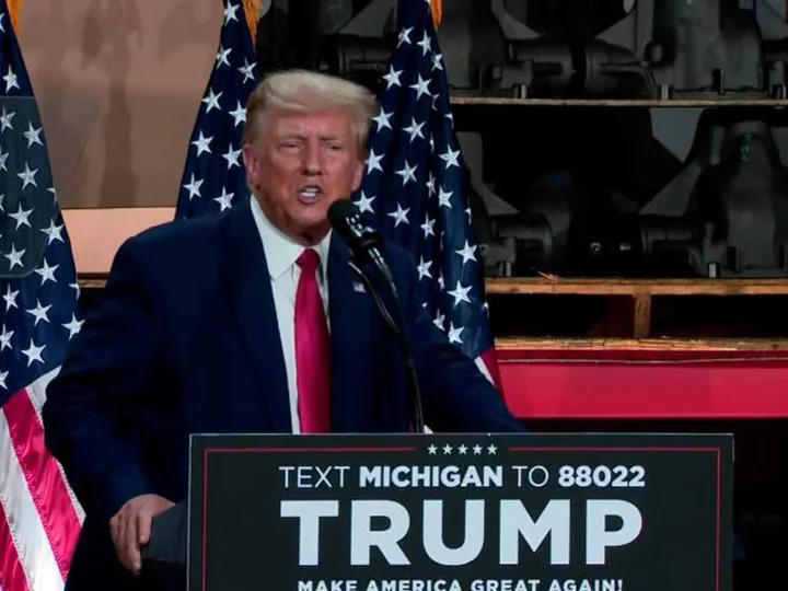 Trump makes play for Michigan's working-class voters as he skips GOP debate