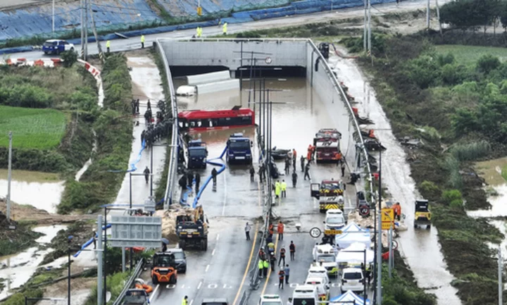 6 bodies pulled from flooded tunnel in South Korea as heavy rains cause flash floods and landslides