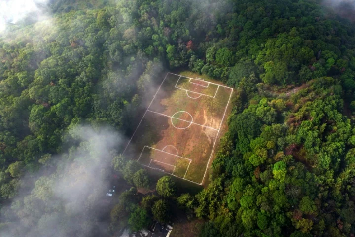 Mexican volcano crater home to 'unique' football pitch