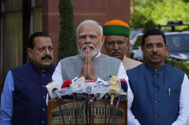 Indian lawmakers attend their last session before moving to a new Parliament building