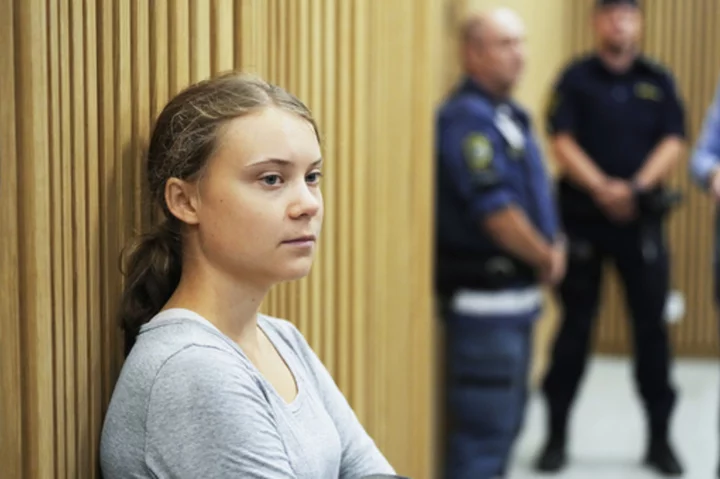 Greta Thunberg is appearing in a Swedish court on a charge of disobeying police at a climate protest