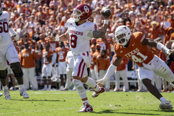 Boomer Sooner: Gabriel late TD pass as No. 12 Oklahoma beats No. 3 Texas in Red River rivalry