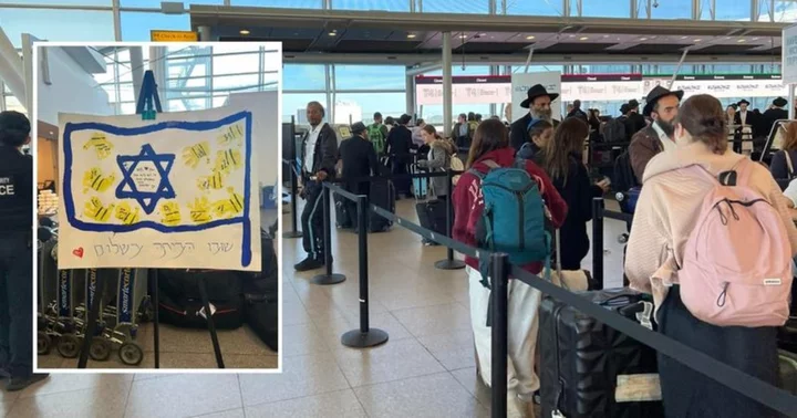 Internet wishes 'godspeed' as IDF reservists bid family goodbye at JFK airport before heading off to war