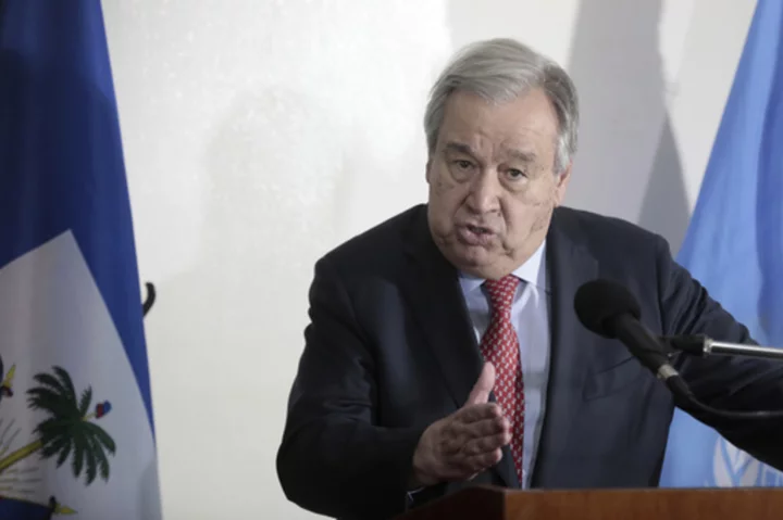 The UN chief calls for a robust international police force to help combat Haiti's armed gangs