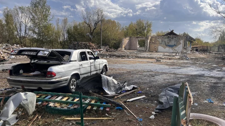 Ukraine war: Blood stains visible in the soil as village of Hroza mourns