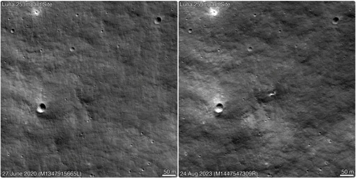 Crashed Russian mission left a crater on the moon, NASA images show