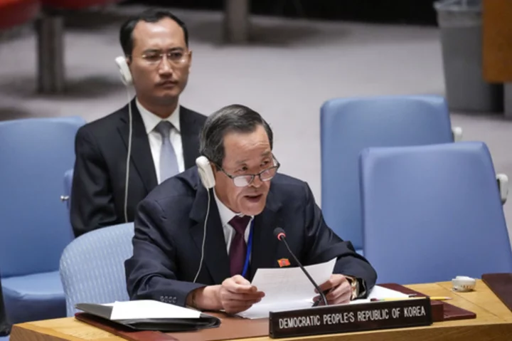 North Korea's ambassador blames US for regional tensions in a rare appearance at UN Security Council